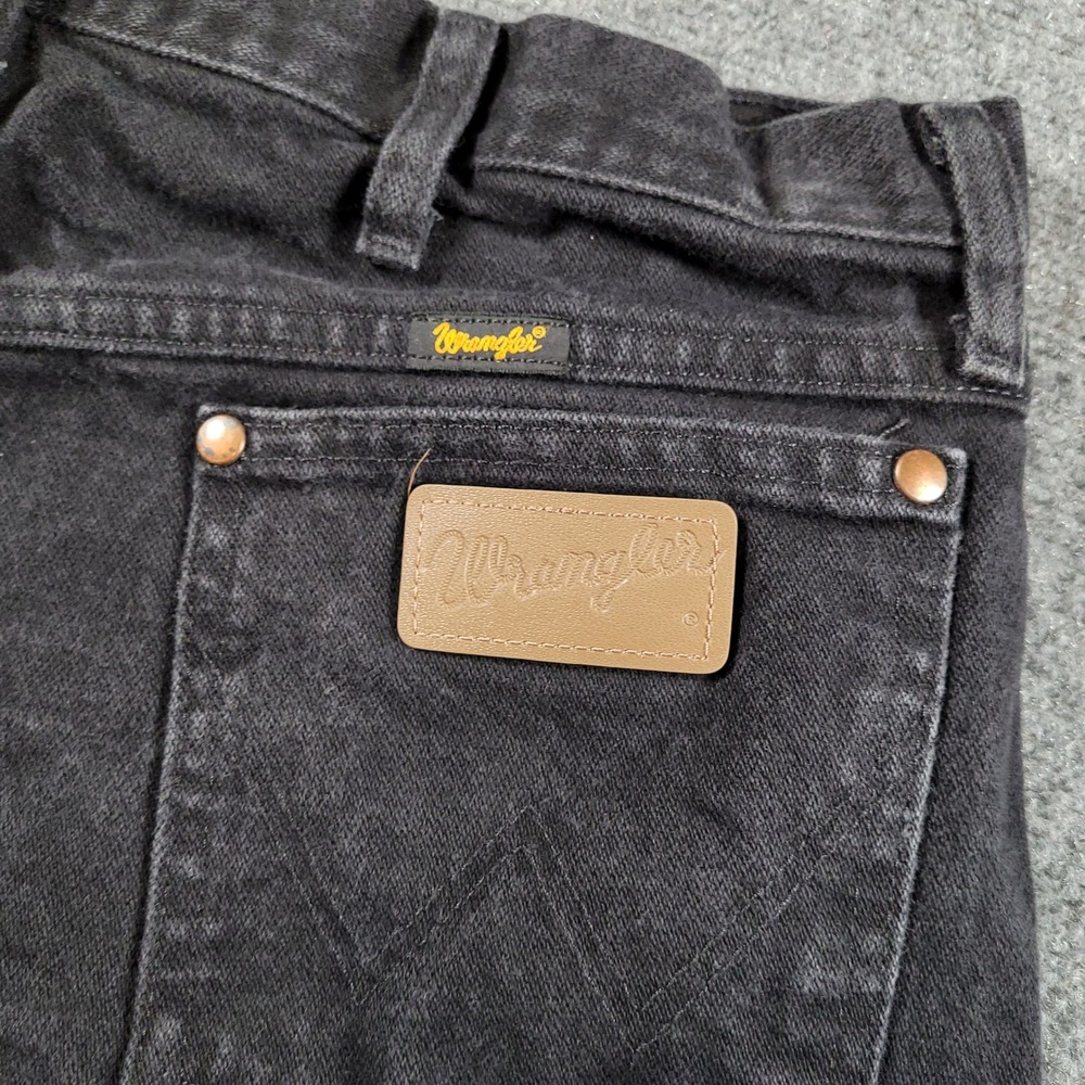 Wrangler Jeans Mens 36x32 Black Cowboy Cut Original Fit 13MWZWK Straight Leg